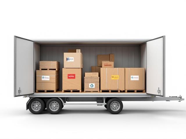 Illustration of LTL consolidation process showing multiple shipments on one truck