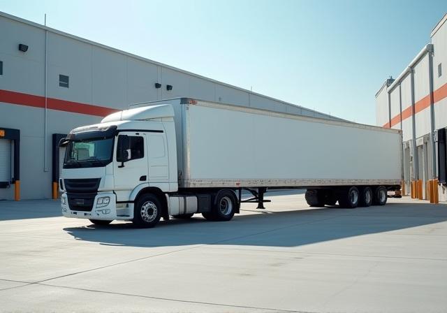 Blazin Wheels truck docked at a distribution center loading bay in Savannah