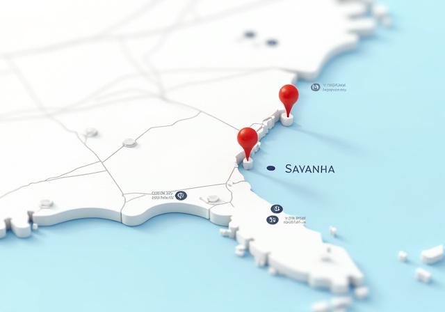 Map showing strategic proximity of Blazin Wheels Warehouse to Port of Savannah and major Georgia interstates